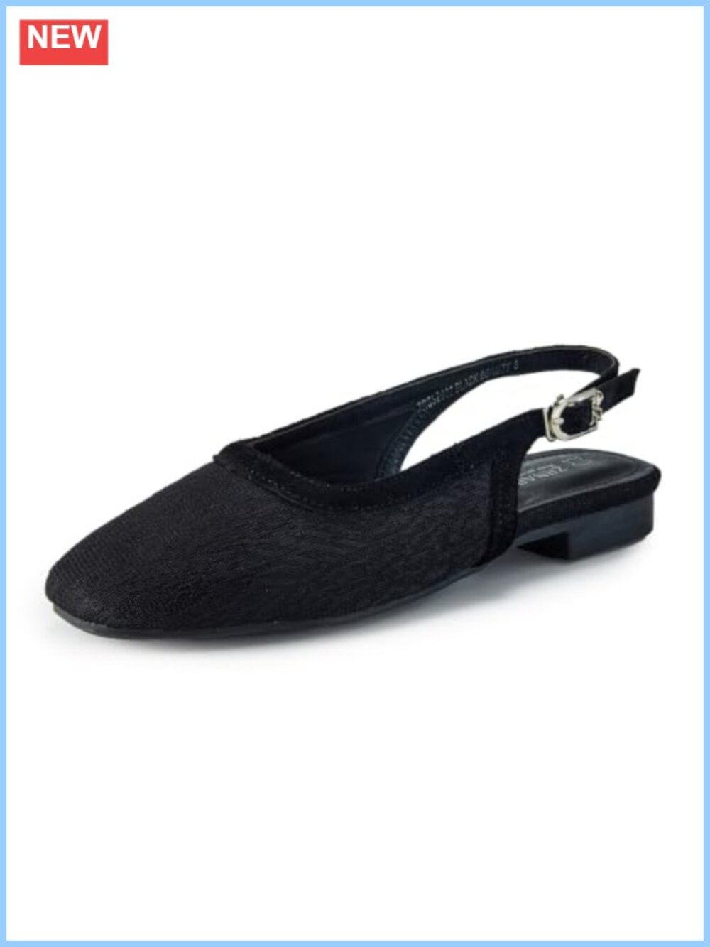 Woven Slingback Ballet Flats Closed Toe Adjustable Buckle Business Casual